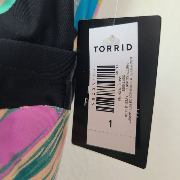 Torrid Active Wireless Mesh High Neck One Piece Swimsuit Plus Size 1X - Picture 11 of 11
